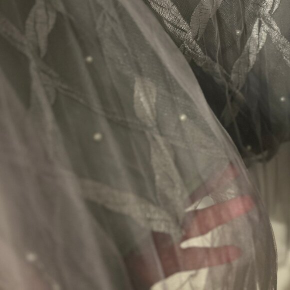 Silver &Gray Skirt w/ faux pearls- XL - New with tags - BACK side has no pearls - Picture 7 of 9